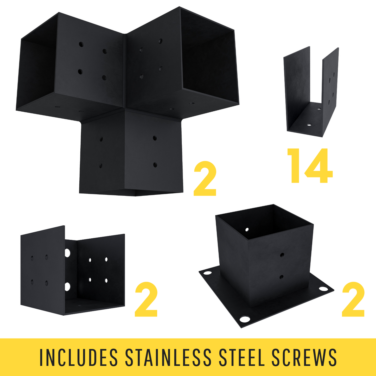DIY Freestanding Pergola Bracket Kit – Roof Rafters, Up to 12x12