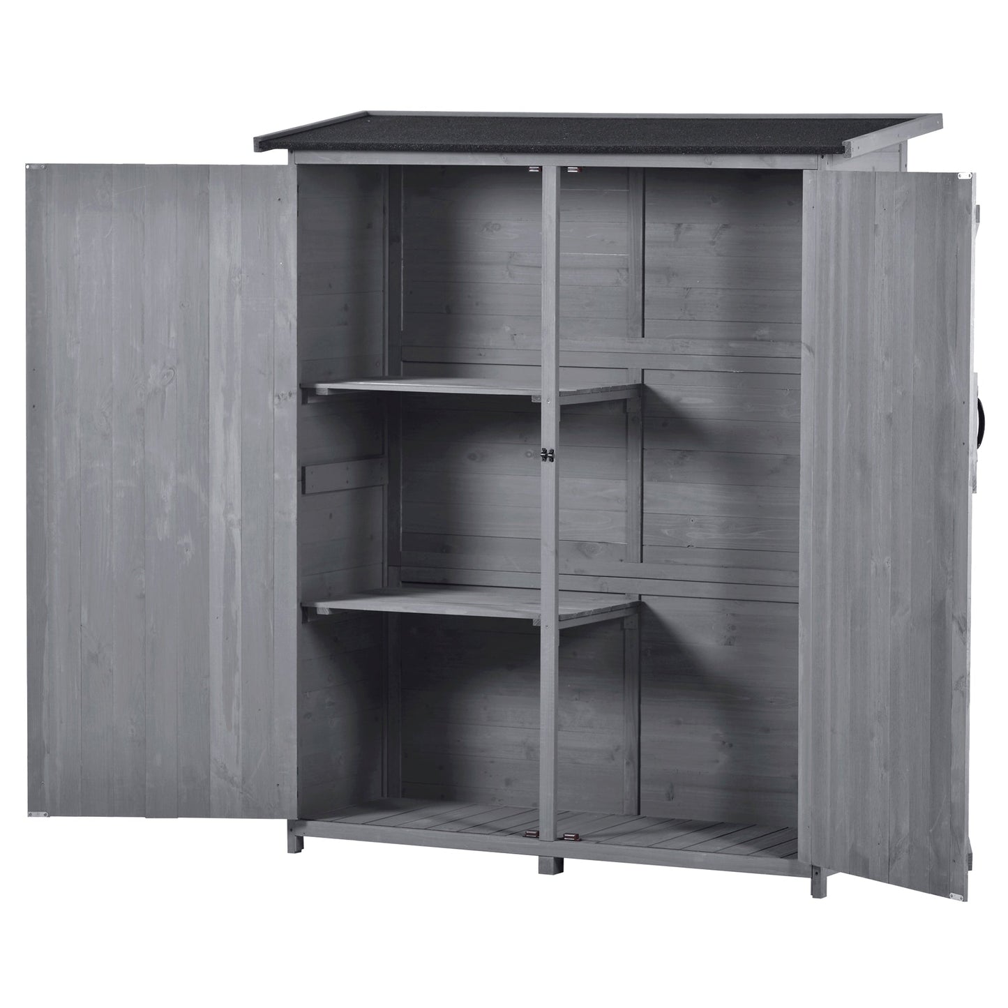 5x4 Outdoor Wood Storage Shed – Gray Finish, Waterproof Asphalt Roof