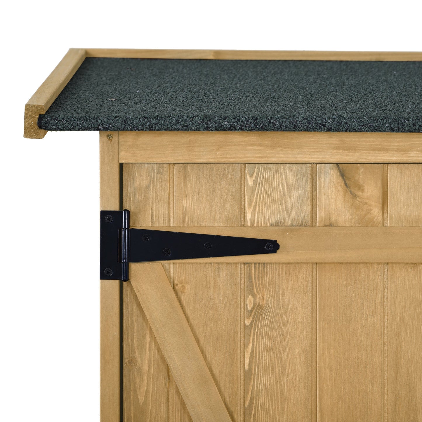 5x4 Outdoor Wood Storage Shed – Natural Finish, Waterproof Asphalt Roof