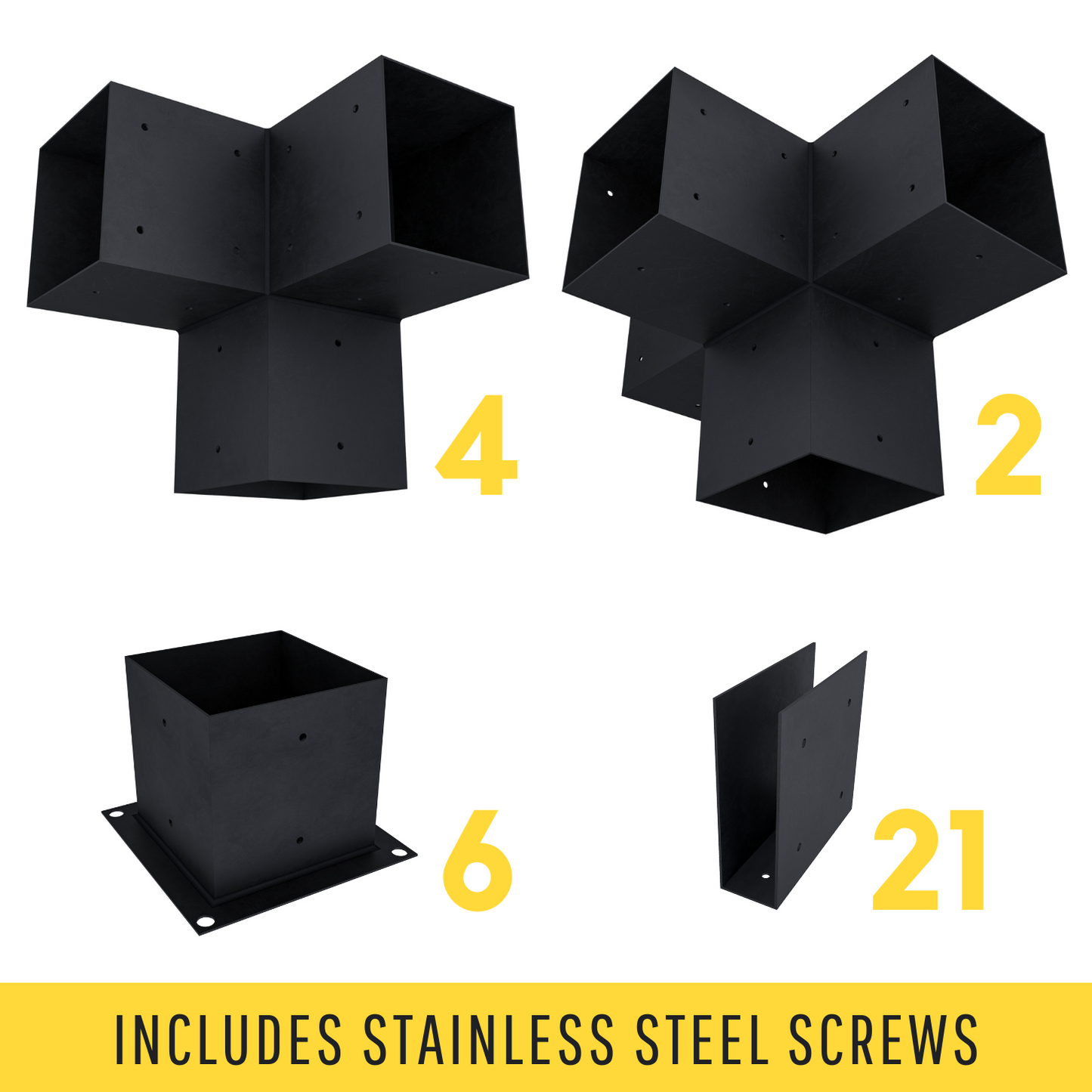 DIY Freestanding Pergola Bracket Kit – Roof Rafters, Up to 24x12