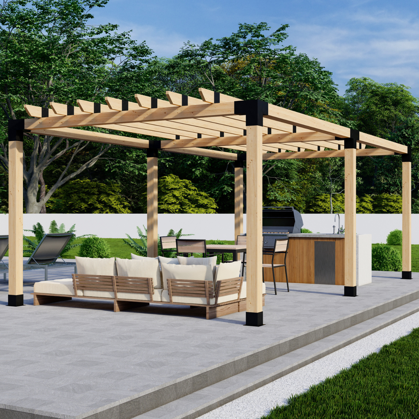 DIY Freestanding Pergola Bracket Kit – Roof Rafters, Up to 24x12