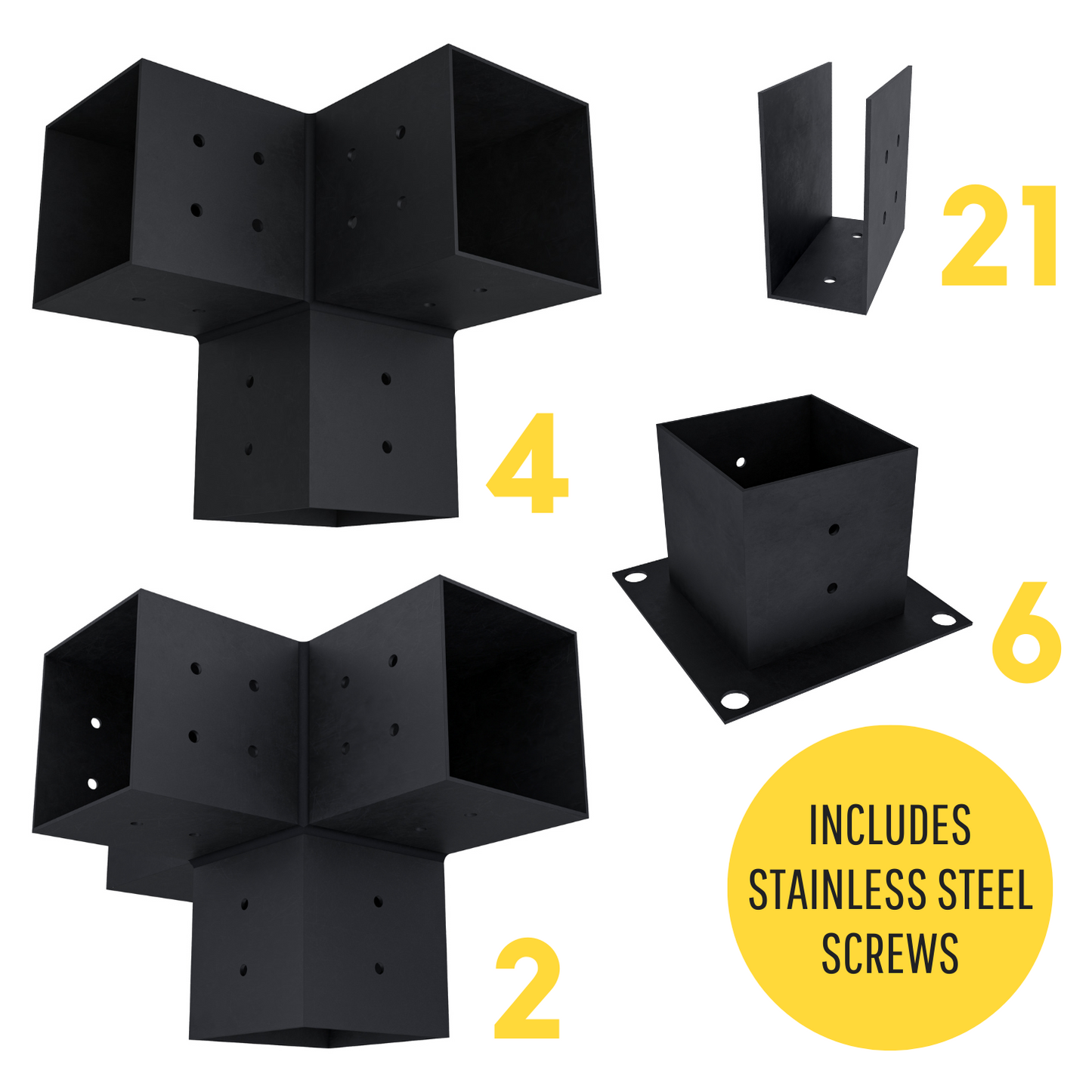 DIY Freestanding Pergola Bracket Kit – Roof Rafters, Up to 24x12