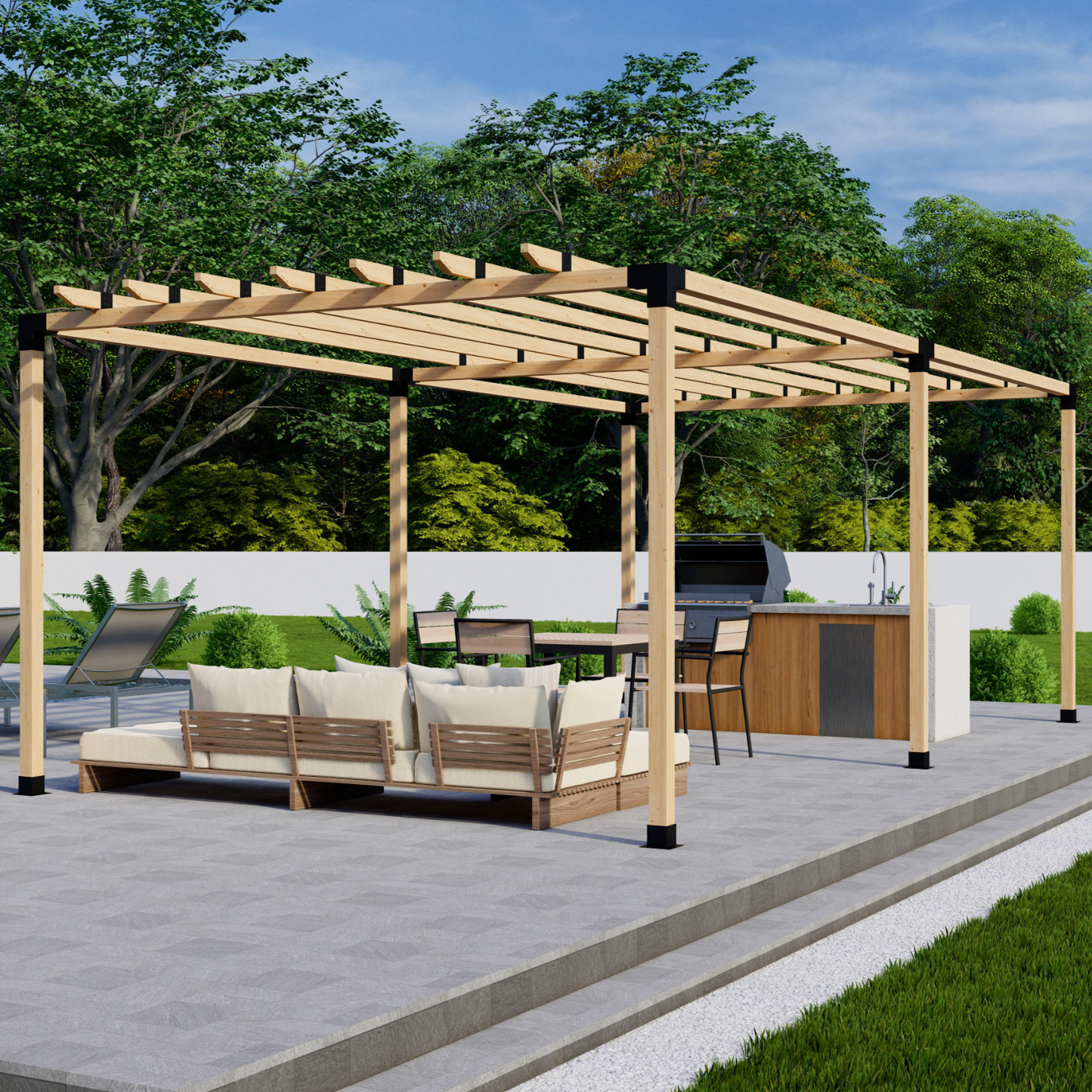 DIY Freestanding Pergola Bracket Kit – Roof Rafters, Up to 24x12