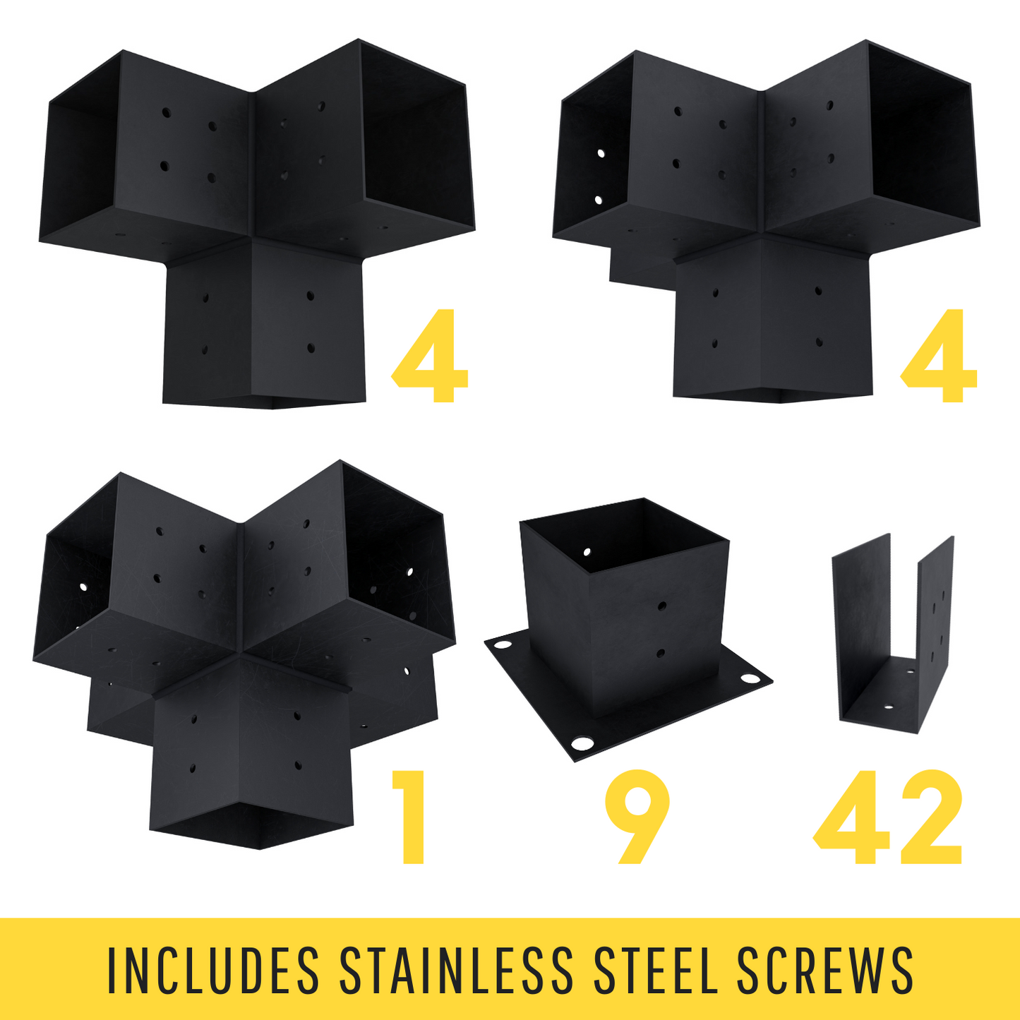 DIY Freestanding Pergola Bracket Kit – Roof Rafters, Up to 24x24