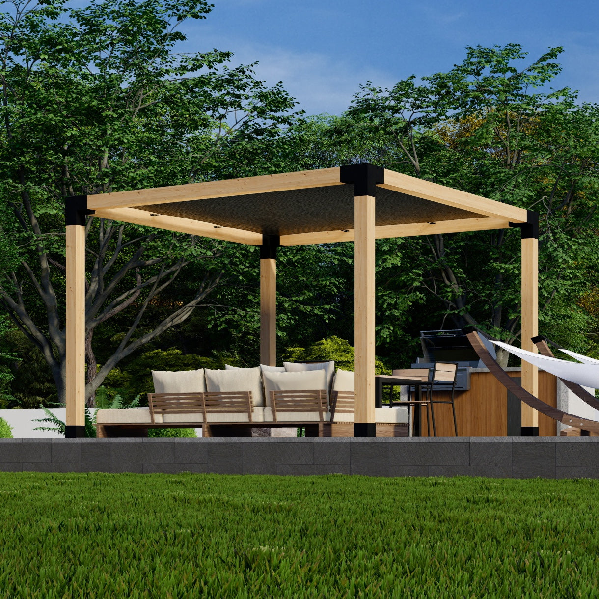 DIY Freestanding Pergola Kit – With Canopy, Up to 12x12
