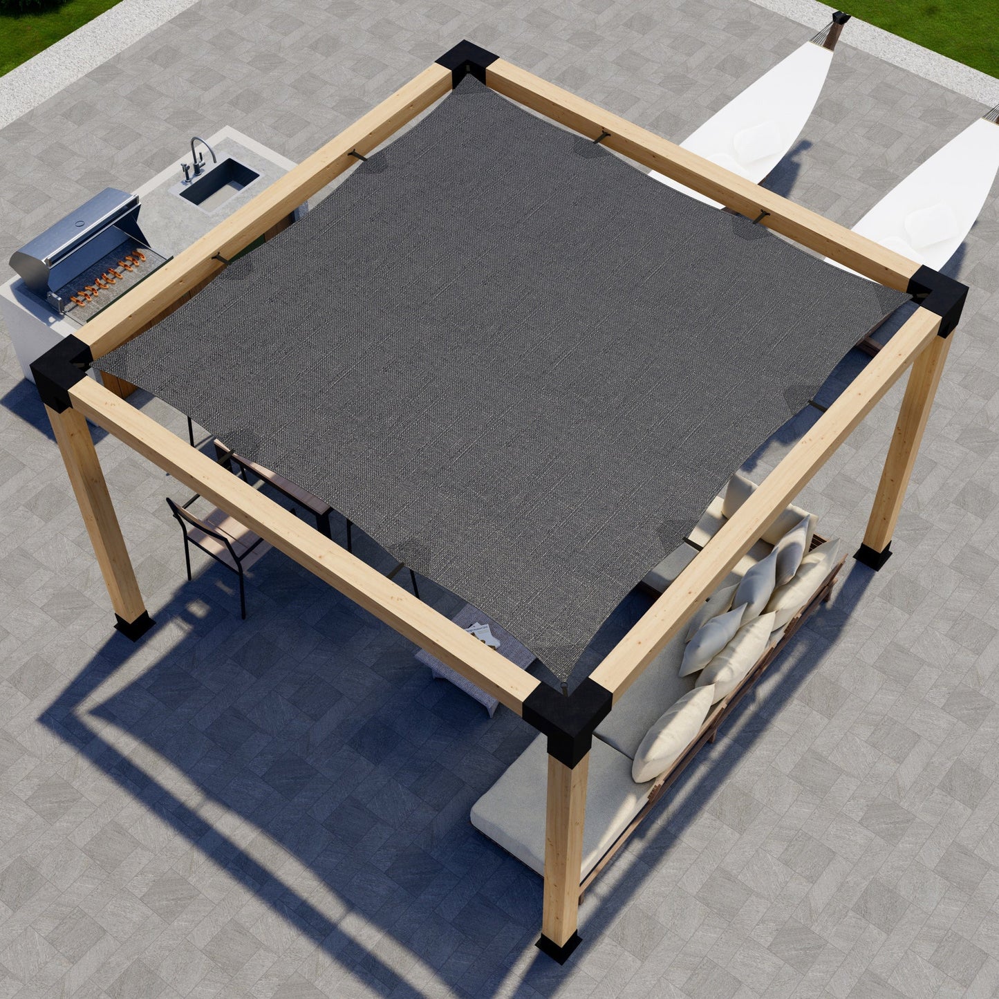 DIY Freestanding Pergola Kit – With Canopy, Up to 12x12