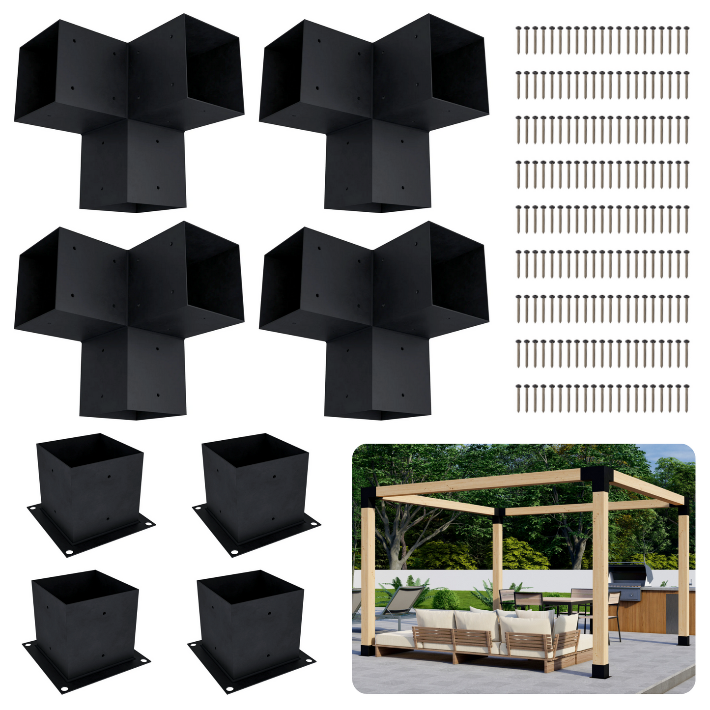 DIY Freestanding Pergola Bracket Kit – Up to 12x12
