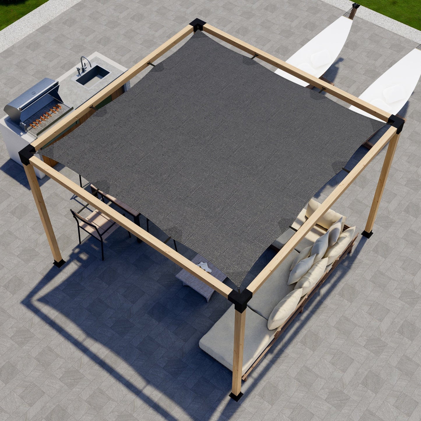 DIY Freestanding Pergola Kit – With Canopy, Up to 12x12