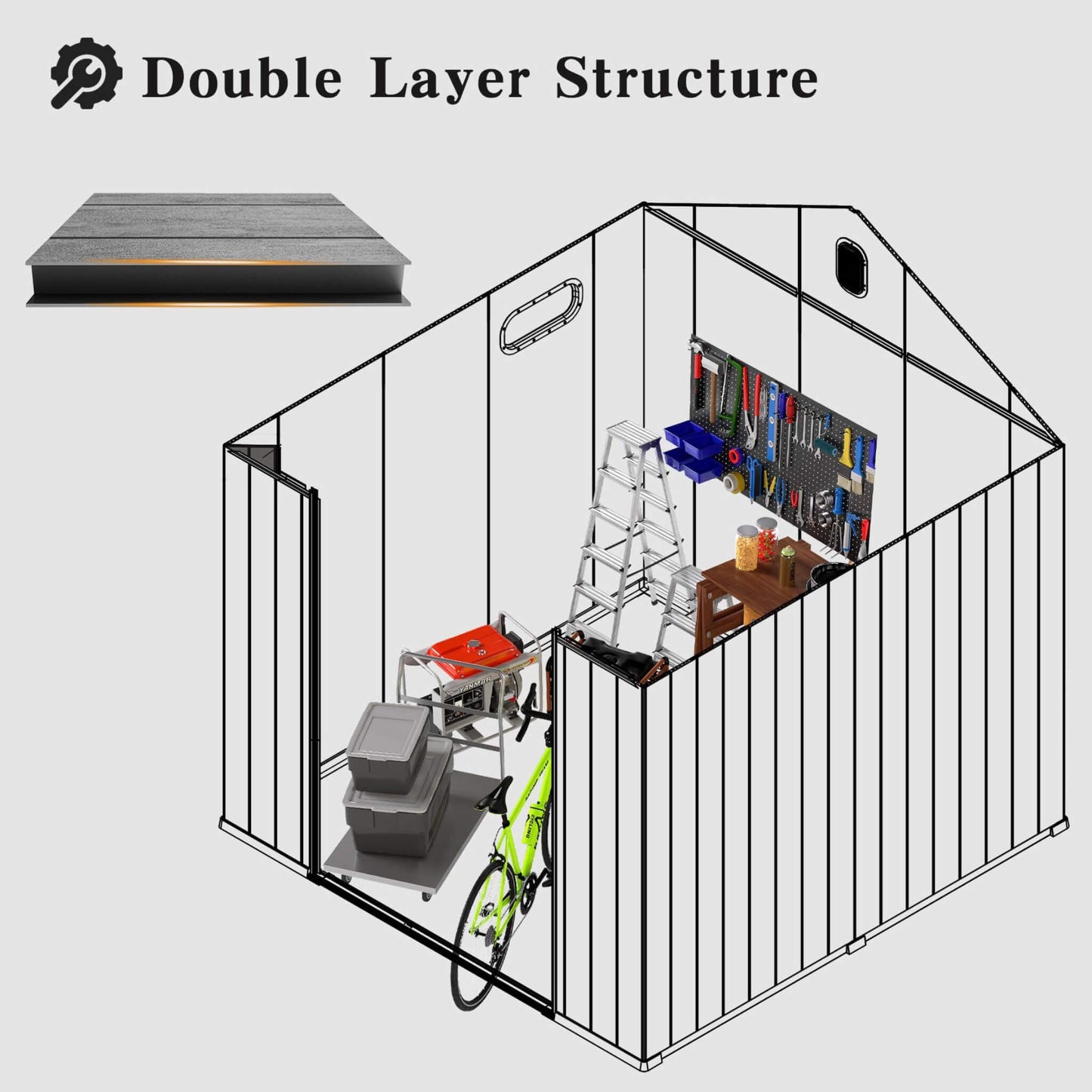 Alora 6x8 Heavy-Duty All-Weather Resin Storage Shed – Doors, Windows & Vents