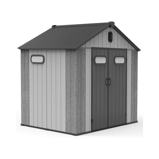 Alora 6x8 Heavy-Duty All-Weather Resin Storage Shed – Doors, Windows & Vents