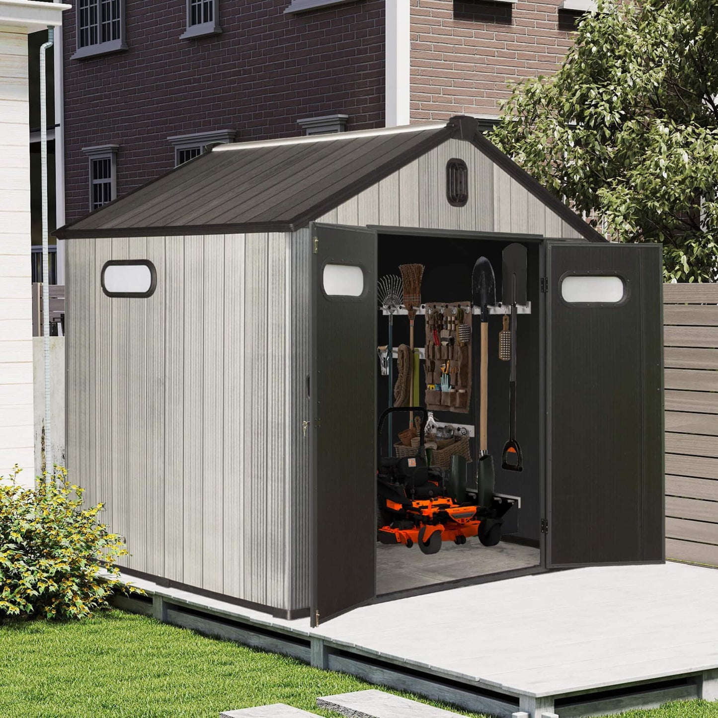 Alora 6x8 Heavy-Duty All-Weather Resin Storage Shed – Doors, Windows & Vents