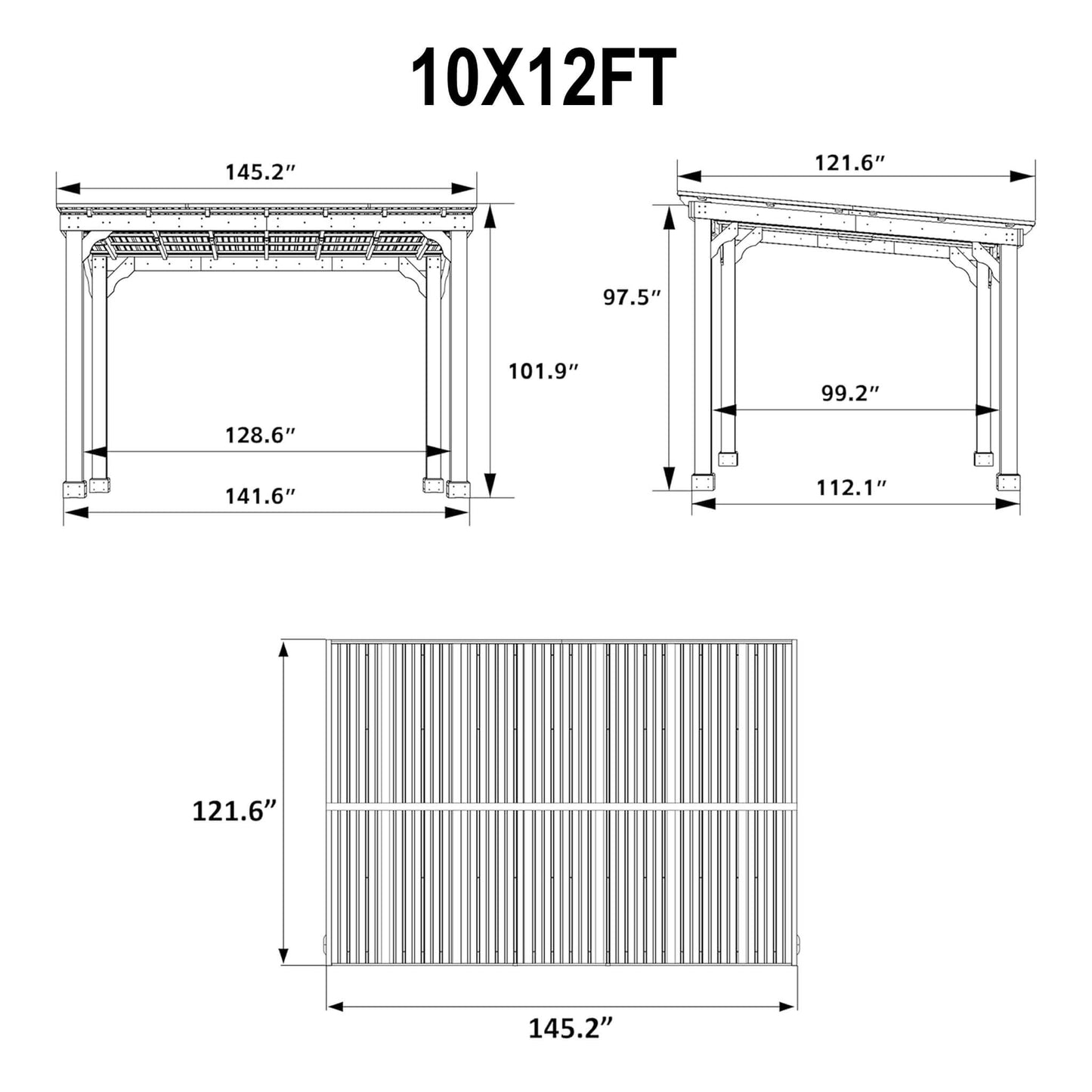Alora Heavy-Duty Wooden Grill Gazebo – Sloped Metal Roof
