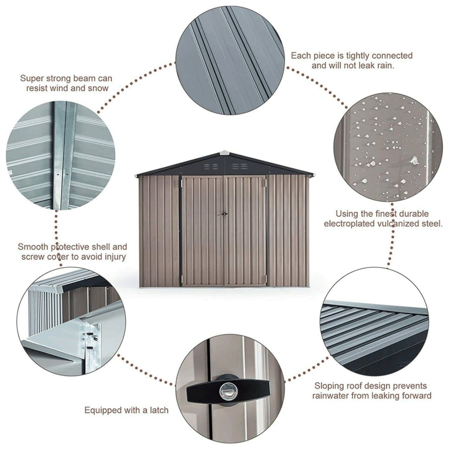 Alora 6x8 Outdoor Metal Cabin Storage Shed – Hanover Style