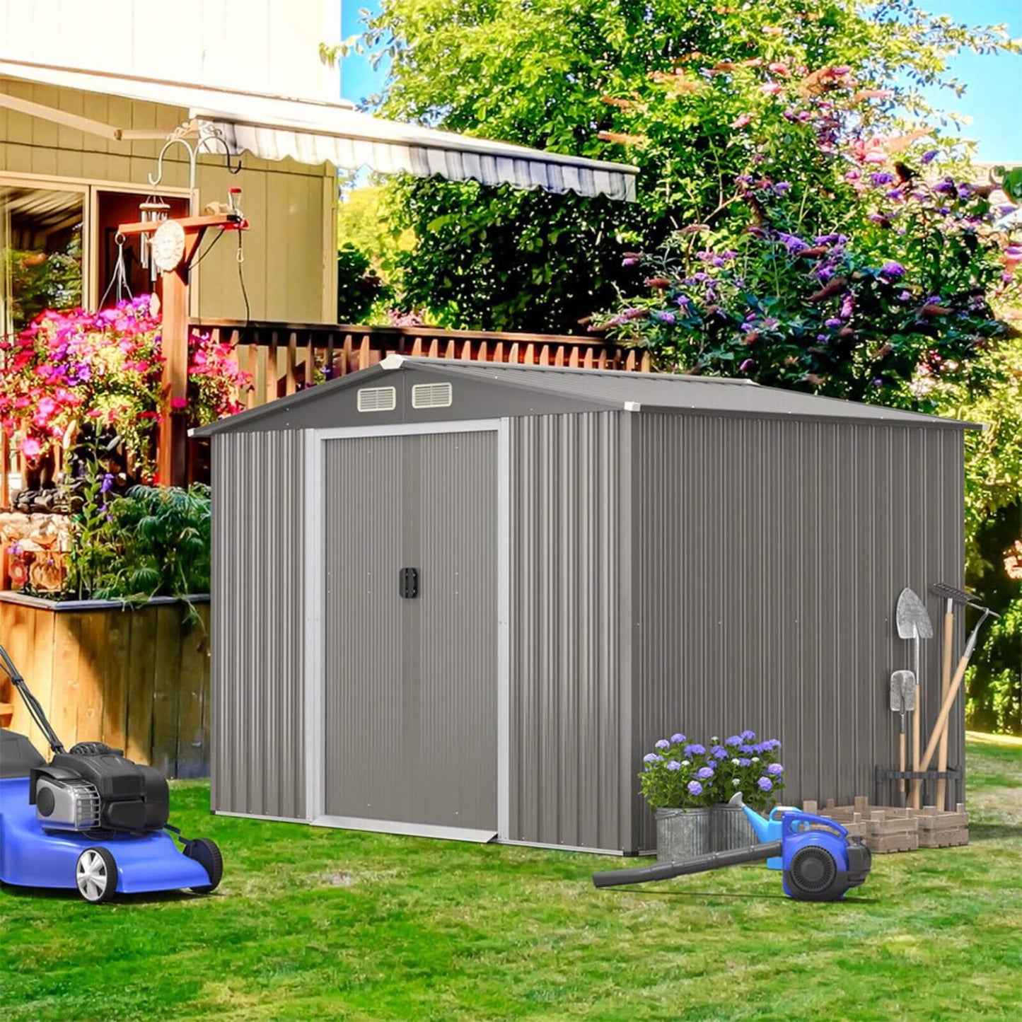 Alora 8x6 Outdoor Steel Tool & Garden Storage Shed
