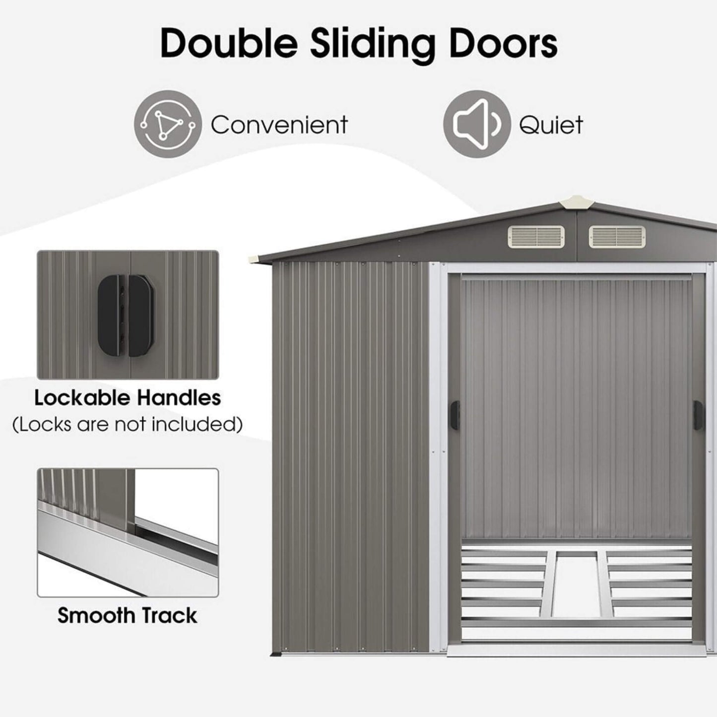 Alora 8x6 Outdoor Steel Tool & Garden Storage Shed